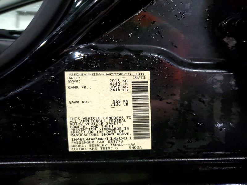 Aukcja sprzedaży 2021 Nissan Altima, vin: 1N4BL4DW3MN416001, numer aukcji: 63697396