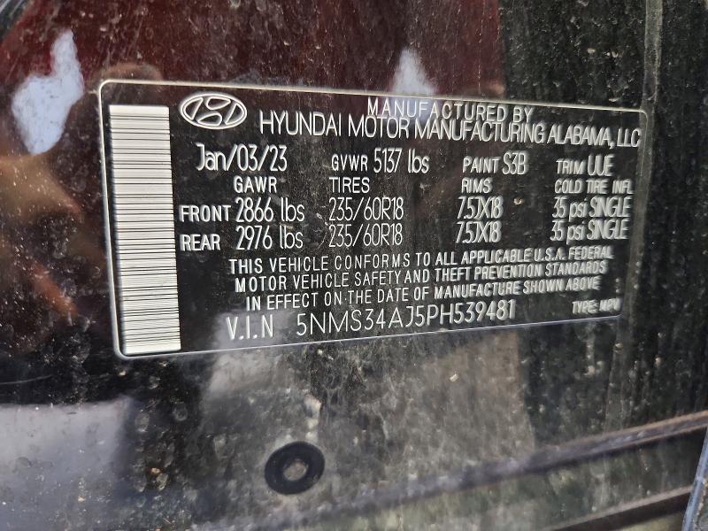 Продаж на аукціоні авто 2023 Hyundai Santa Fe, vin: 5NMS34AJ5PH539481, номер лоту: 64060256
