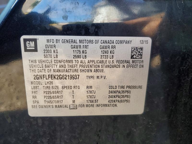 Aukcja sprzedaży 2016 Chevrolet Equinox, vin: 2GNFLFEK2G6219937, numer aukcji: 66636636