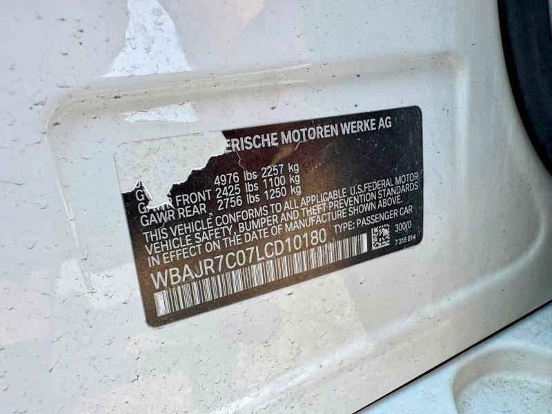 Продаж на аукціоні авто 2020 Bmw 530, vin: WBAJR7C07LCD10180, номер лоту: 65986686