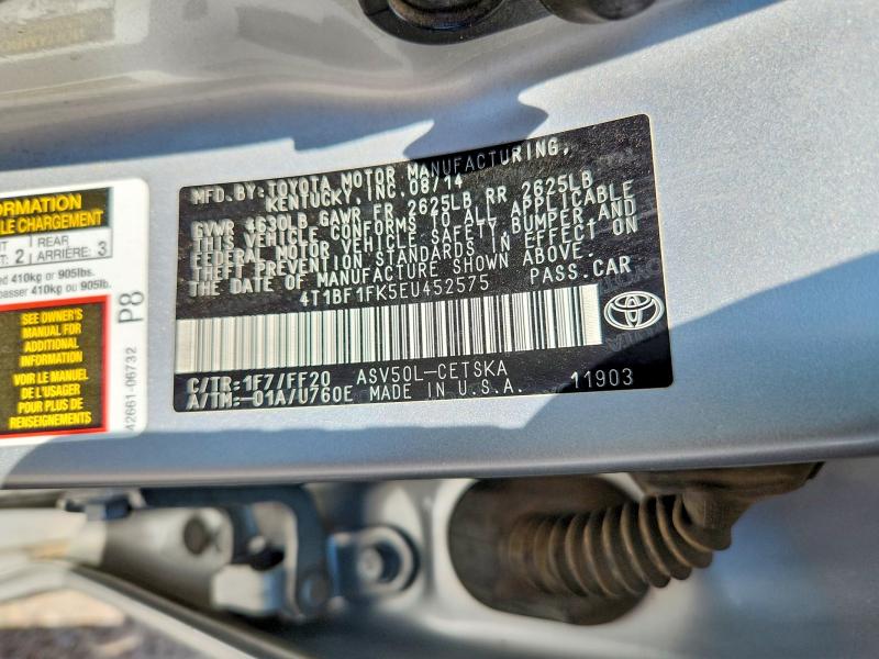 Aukcja sprzedaży 2014 Toyota Camry, vin: 4T1BF1FK5EU452575, numer aukcji: 64774876