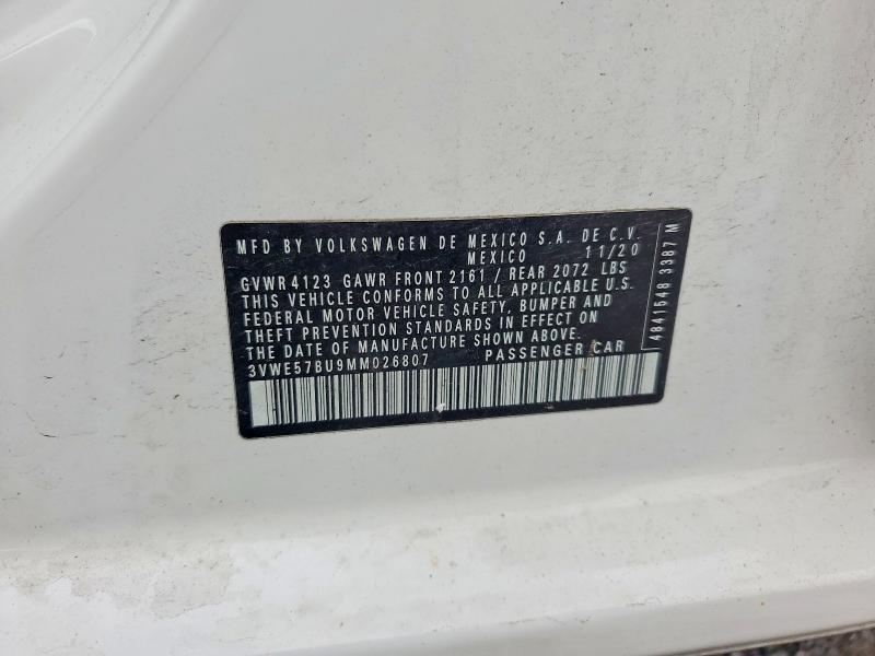 66200346 :رقم المزاد ، 3VWE57BU9MM026807 vin ، 2021 Volkswagen Jetta مزاد بيع