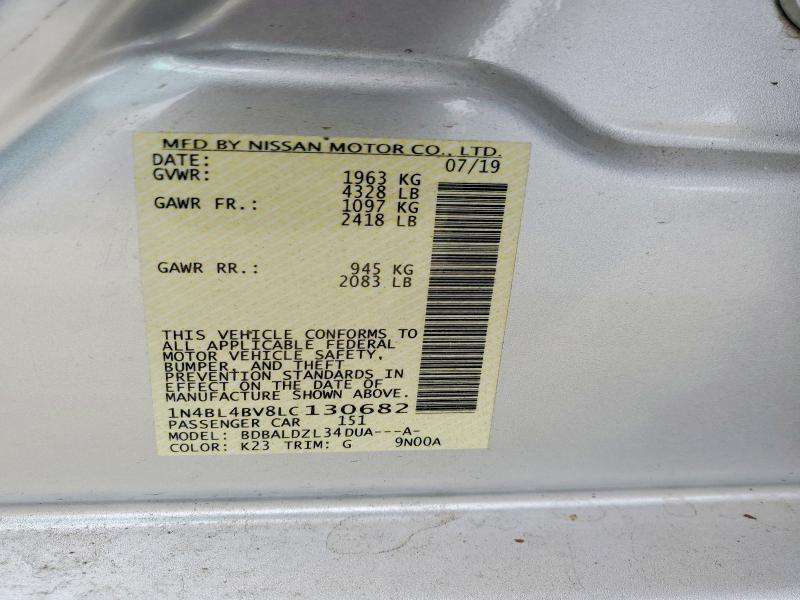 Aukcja sprzedaży 2020 Nissan Altima, vin: 1N4BL4BV8LC130682, numer aukcji: 65685836