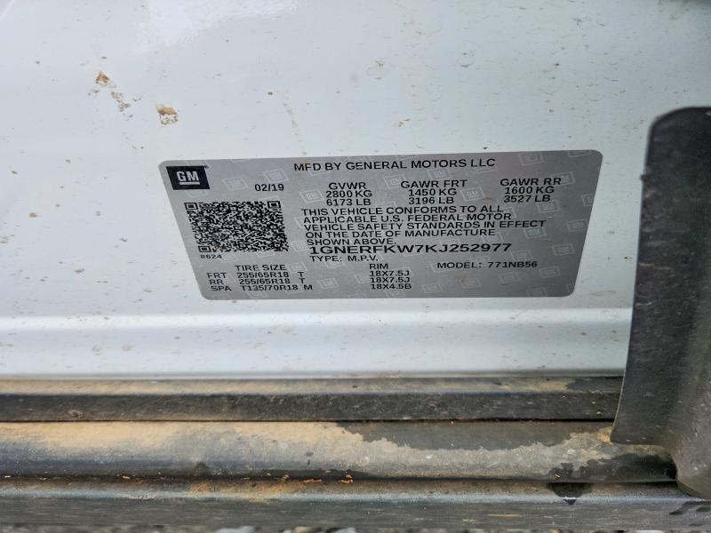 Aukcja sprzedaży 2019 Chevrolet Traverse, vin: 1GNERFKW7KJ252977, numer aukcji: 67076766