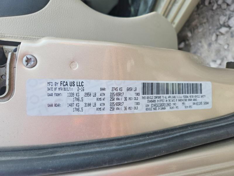 2016 Dodge Grand Caravan მანქანა იყიდება აუქციონზე, vin: 2C4RDGCG8GR312063, აუქციონის ნომერი: 64954126