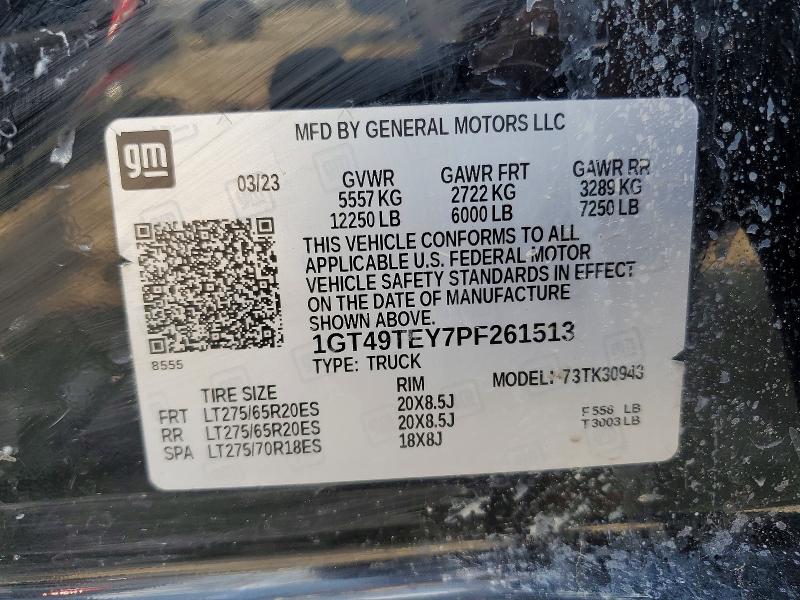 64242596 :رقم المزاد ، 1GT49TEY7PF261513 vin ، 2023 Gmc Sierra مزاد بيع