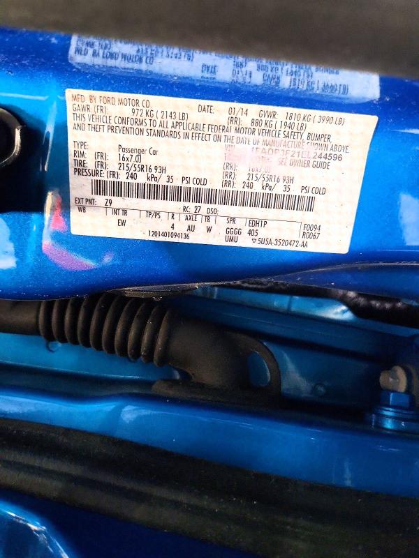 63300806 :رقم المزاد ، 1FADP3F21EL244596 vin ، 2014 Ford Focus مزاد بيع