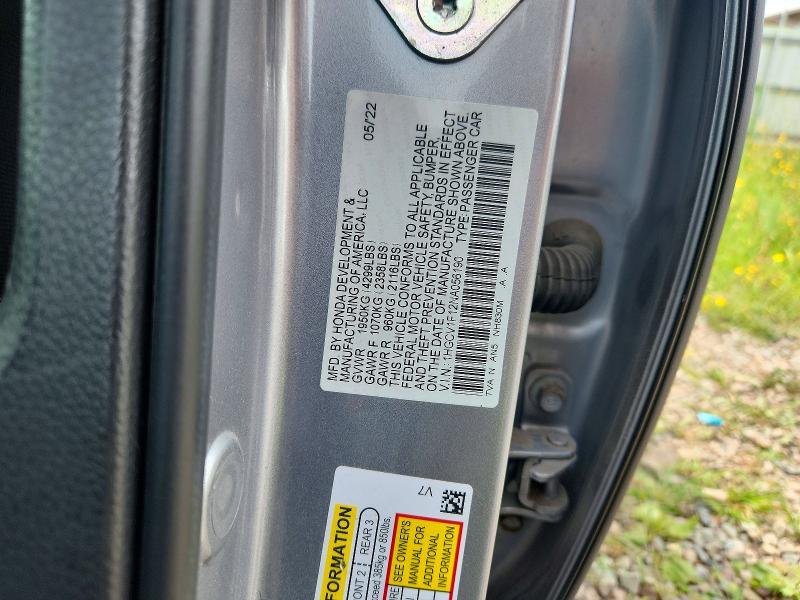Aukcja sprzedaży 2022 Honda Accord, vin: 1HGCV1F12NA056190, numer aukcji: 63648356