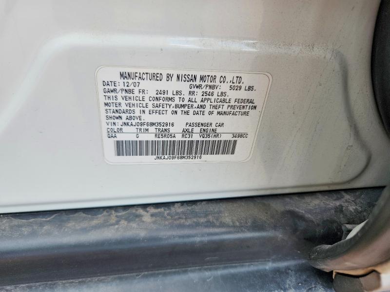Aukcja sprzedaży 2008 Infiniti Ex35, vin: JNKAJ09F68M352916, numer aukcji: 66306286