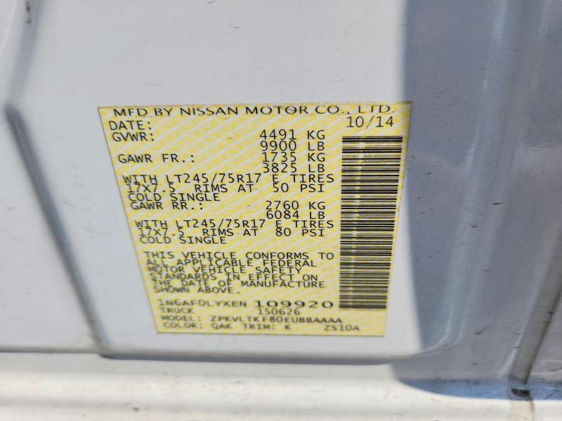 Aukcja sprzedaży 2014 Nissan Nv, vin: 1N6AF0LYXEN109920, numer aukcji: 64035596
