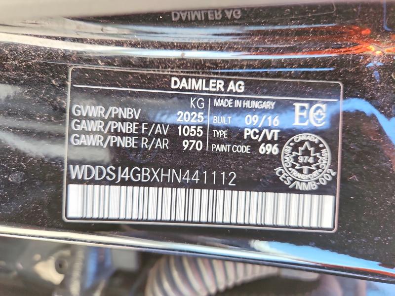 Продажа на аукционе авто 2017 Mercedes-benz Cla, vin: WDDSJ4GBXHN441112, номер лота: 63674036