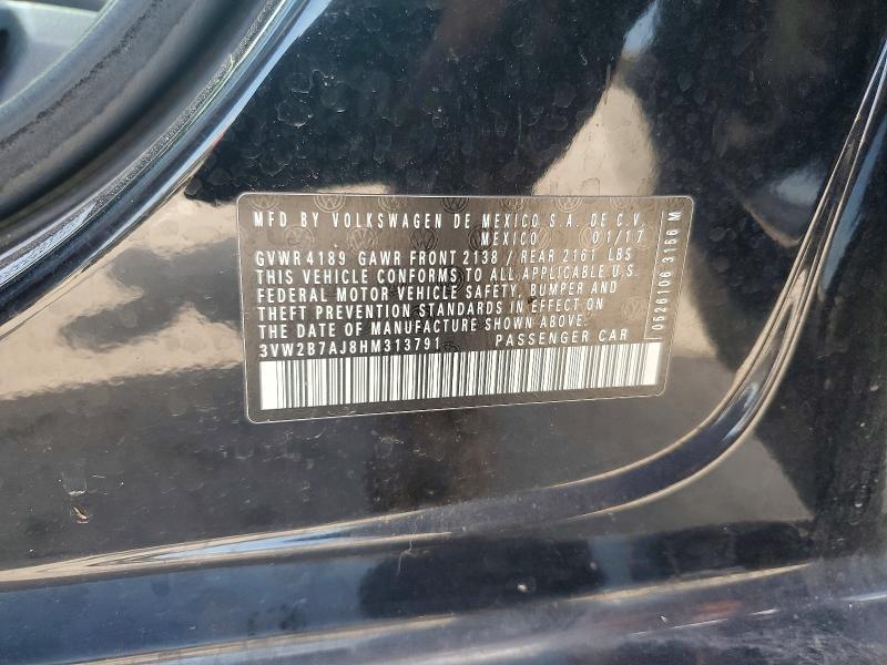 63366956 :رقم المزاد ، 3VW2B7AJ8HM313791 vin ، 2017 Volkswagen Jetta مزاد بيع