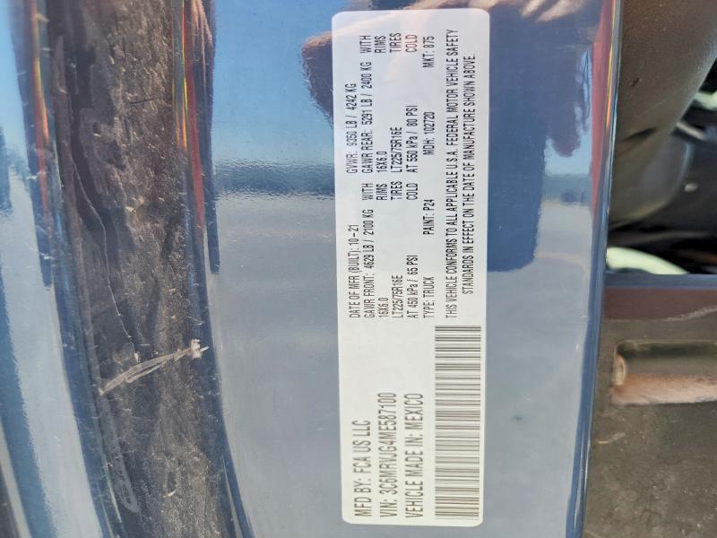 Продаж на аукціоні авто 2021 Ram Promaster 3500, vin: 3C6MRVJG4ME587100, номер лоту: 65045886