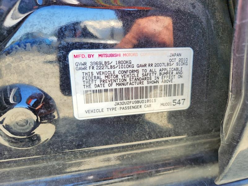 Aukcja sprzedaży 2011 Mitsubishi Lancer, vin: JA32U2FU9BU018915, numer aukcji: 62864436