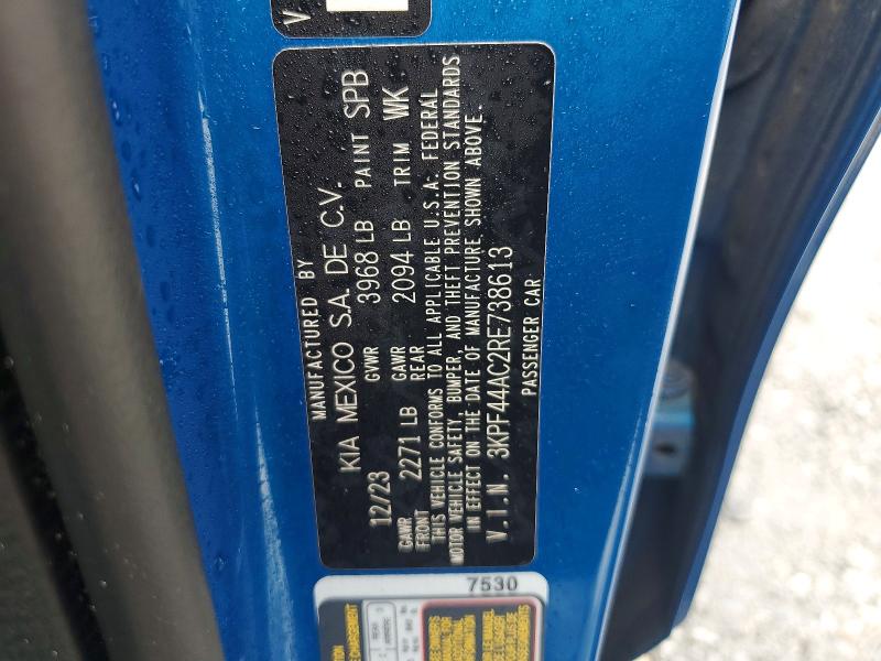 63885456 :رقم المزاد ، 3KPF44AC2RE738613 vin ، 2024 Kia Forte مزاد بيع