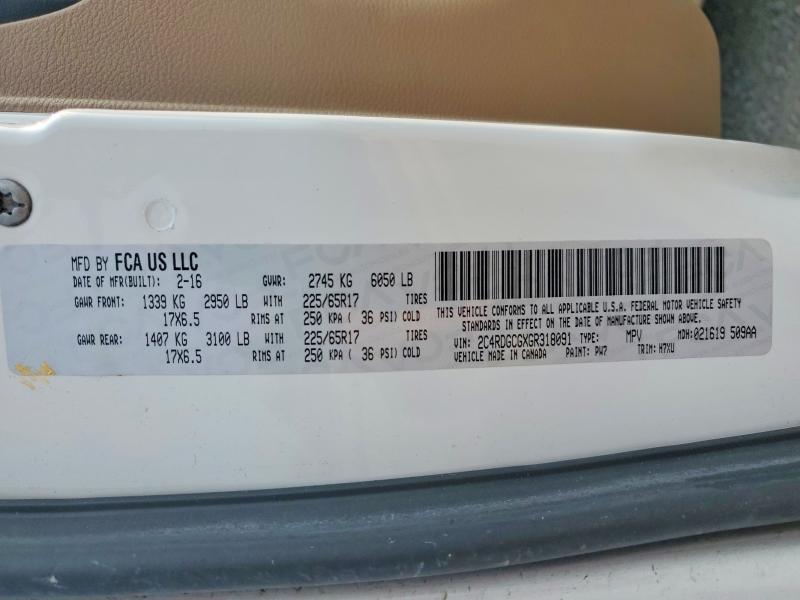 Aukcja sprzedaży 2015 Dodge Caravan, vin: 2C4RDGCGXGR318091, numer aukcji: 64162496