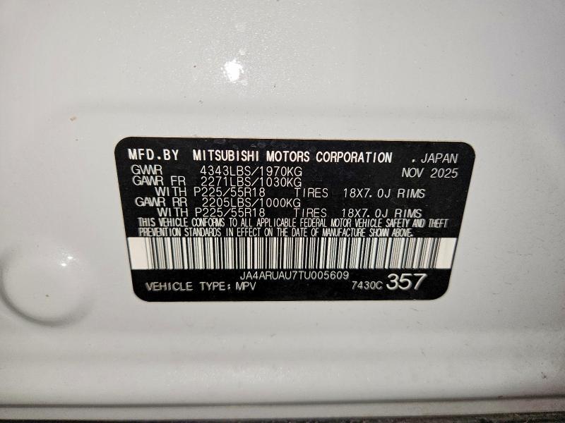 2026 Mitsubishi Outlander Sport მანქანა იყიდება აუქციონზე, vin: JA4ARUAU7TU005609, აუქციონის ნომერი: 65790646