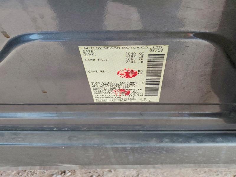 63915486 :رقم المزاد ، 1N4AZ1CPXKC300354 vin ، 2019 Nissan Leaf مزاد بيع