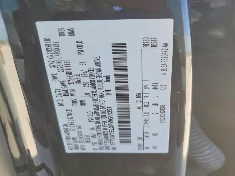 2023 Ford F150 მანქანა იყიდება აუქციონზე, vin: 1FTVW1ELXPWG11397, აუქციონის ნომერი: 64937406