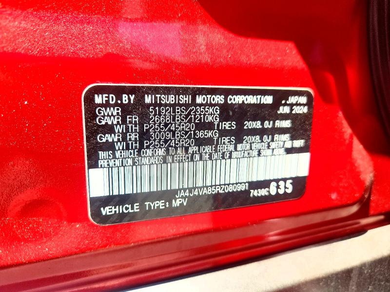 Aukcja sprzedaży 2024 Mitsubishi Outlander, vin: JA4J4VA85RZ080991, numer aukcji: 62542526