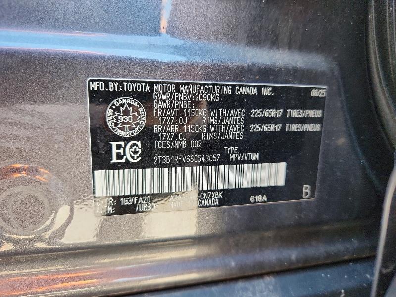 Aukcja sprzedaży 2025 Toyota Rav4, vin: 2T3B1RFV6SC543057, numer aukcji: 63192816
