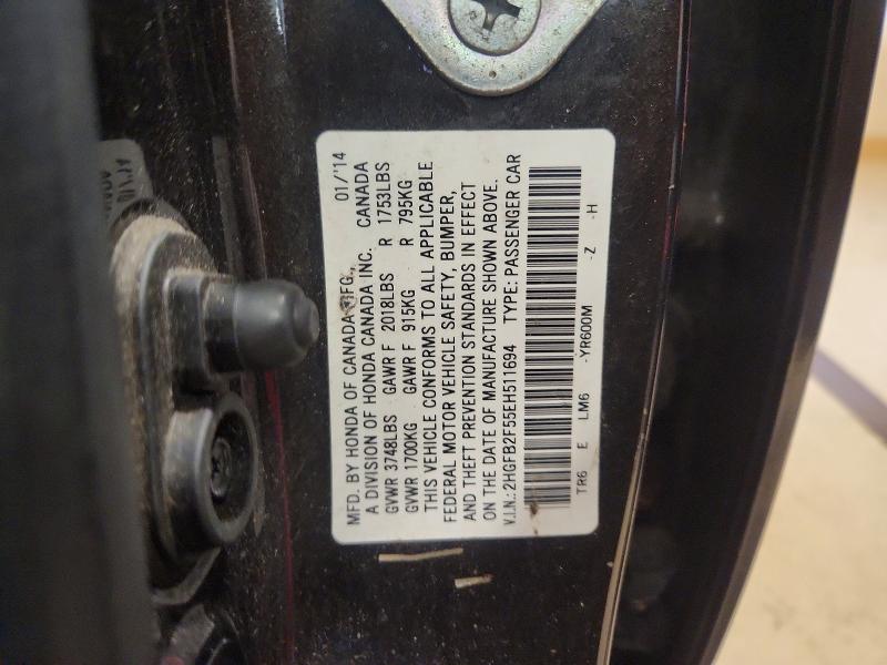 Aukcja sprzedaży 2014 Honda Civic, vin: 2HGFB2F55EH511694, numer aukcji: 64949706