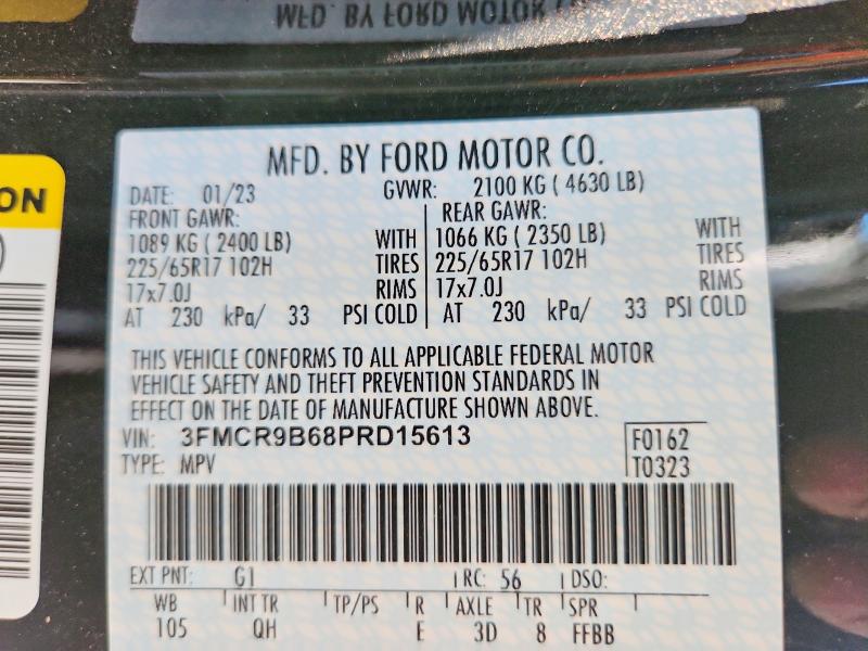 65679536 :رقم المزاد ، 3FMCR9B68PRD15613 vin ، 2023 Ford Bronco Sport مزاد بيع