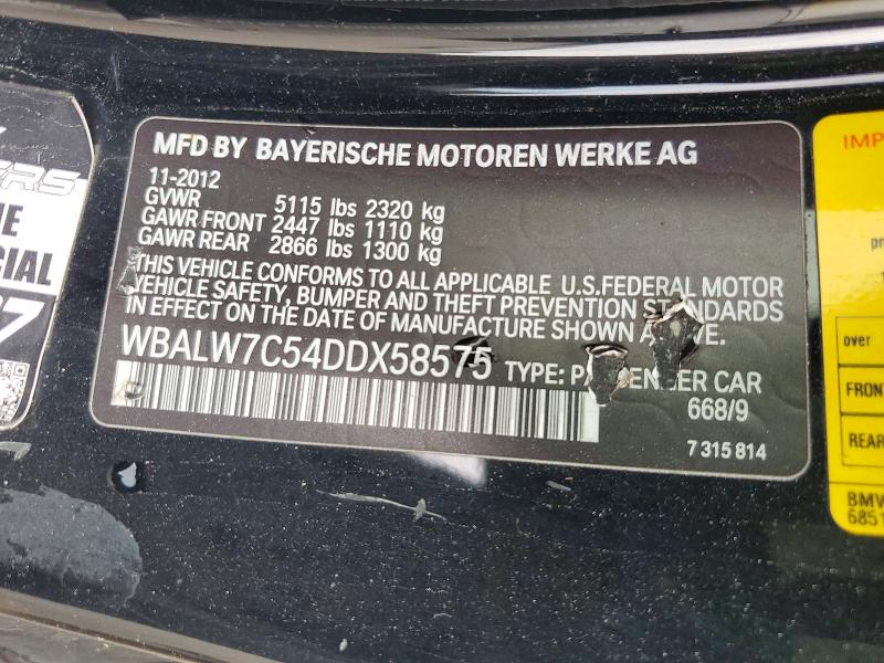 Продаж на аукціоні авто 2013 Bmw 640, vin: WBALW7C54DDX58575, номер лоту: 64504576