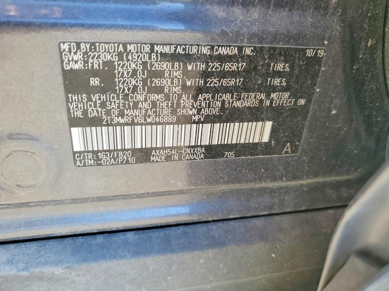Aukcja sprzedaży 2020 Toyota Rav4, vin: 2T3MWRFV6LW046889, numer aukcji: 64473376