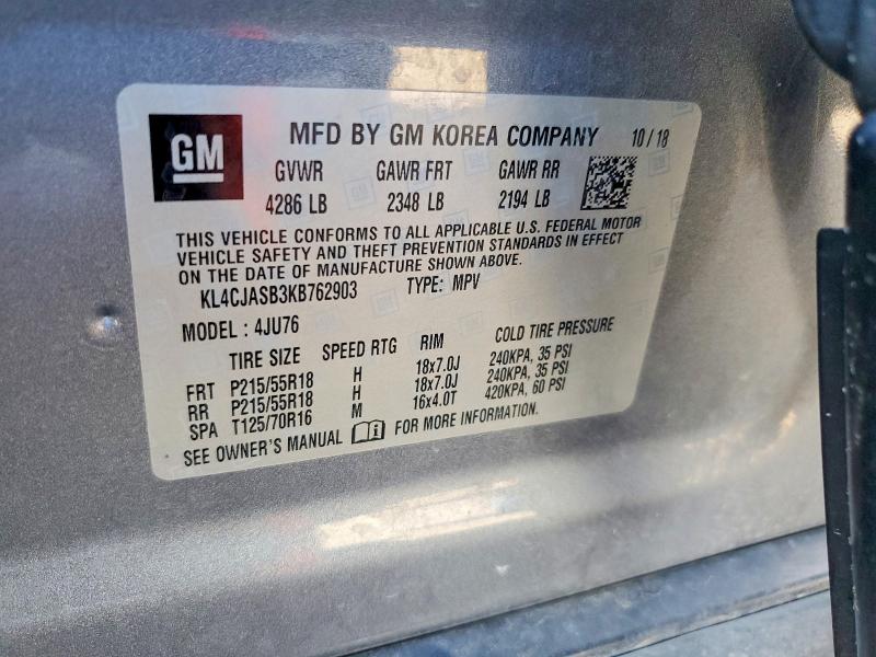 Продажа на аукционе авто 2019 Buick Encore, vin: KL4CJASB3KB762903, номер лота: 64688376