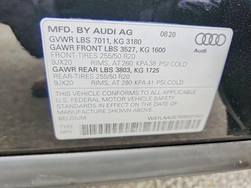 Продажа на аукционе авто 2021 Audi E-tron, vin: WA1LAAGE7MB001541, номер лота: 65941986
