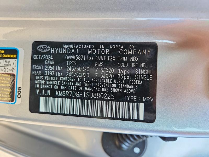 2025 Hyundai Palisade მანქანა იყიდება აუქციონზე, vin: KM8R7DGE1SU880225, აუქციონის ნომერი: 64250456