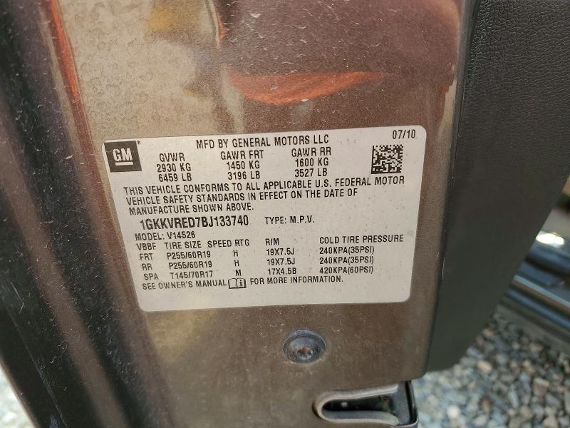64341856 :رقم المزاد ، 1GKKVRED7BJ133740 vin ، 2011 Gmc Acadia مزاد بيع