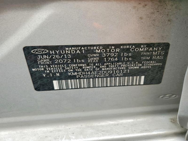 Aukcja sprzedaży 2013 Hyundai Elantra, vin: KMHDH4AE2DU916121, numer aukcji: 63804316