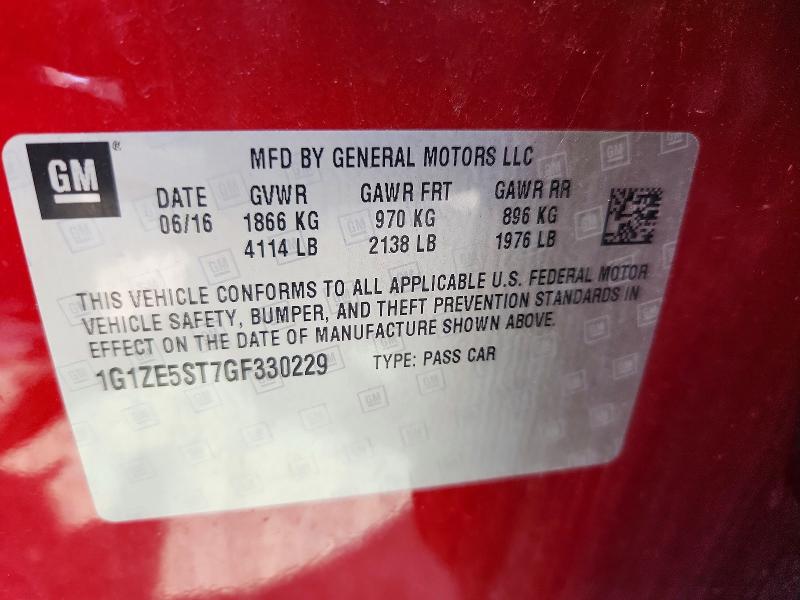 Aukcja sprzedaży 2016 Chevrolet Malibu, vin: 1G1ZE5ST7GF330229, numer aukcji: 65846896