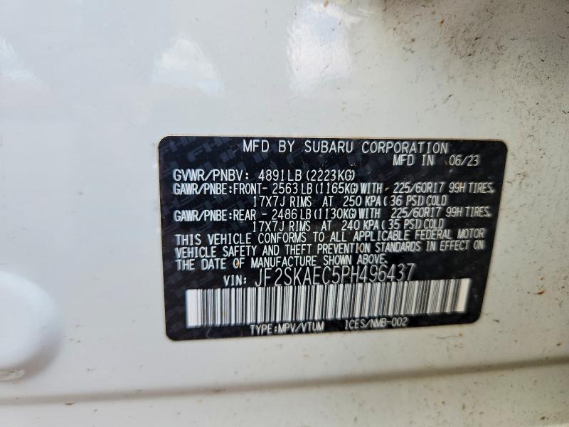 Aukcja sprzedaży 2023 Subaru Forester, vin: JF2SKAEC5PH496437, numer aukcji: 66311786
