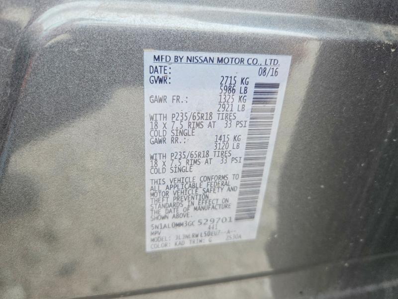 64499806 :رقم المزاد ، 5N1AL0MM3GC529701 vin ، 2016 Infiniti Qx60 مزاد بيع