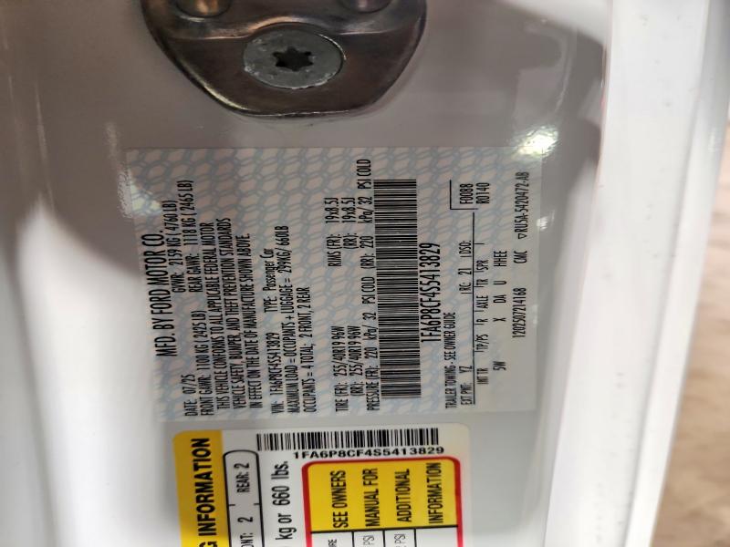 Продажа на аукционе авто 2025 Ford Mustang, vin: 1FA6P8CF4S5413829, номер лота: 63500396