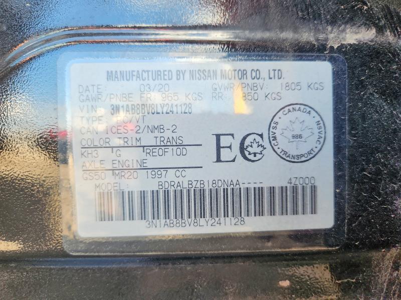 Продажа на аукционе авто 2020 Nissan Sentra, vin: 3N1AB8BV8LY241128, номер лота: 66521676