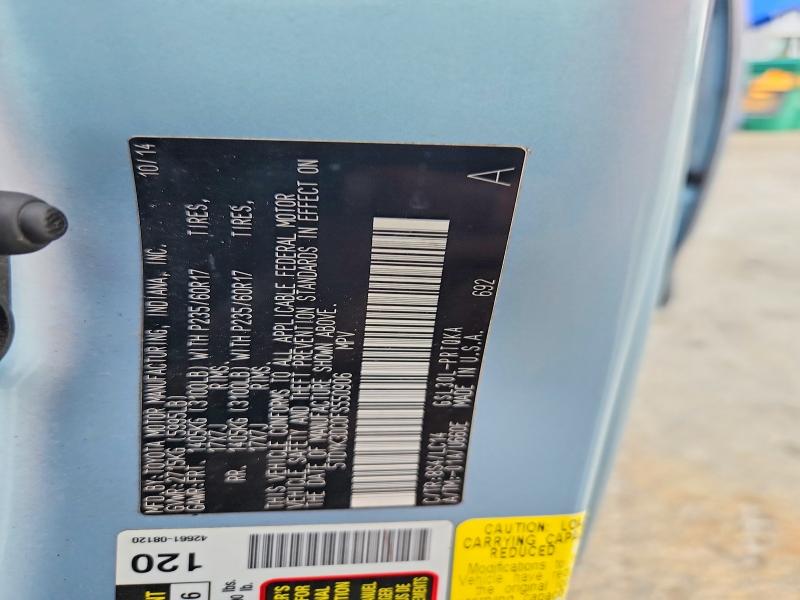 63673856 :رقم المزاد ، 5TDYK3DC0FS550906 vin ، 2015 Toyota Sienna مزاد بيع
