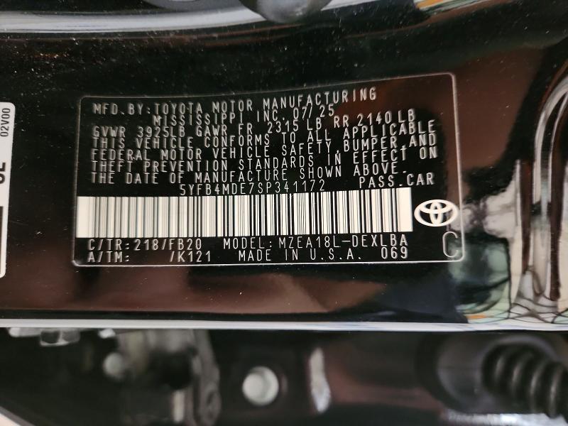 Продажа на аукционе авто 2025 Toyota Corolla, vin: 5YFB4MDE7SP341172, номер лота: 64323756