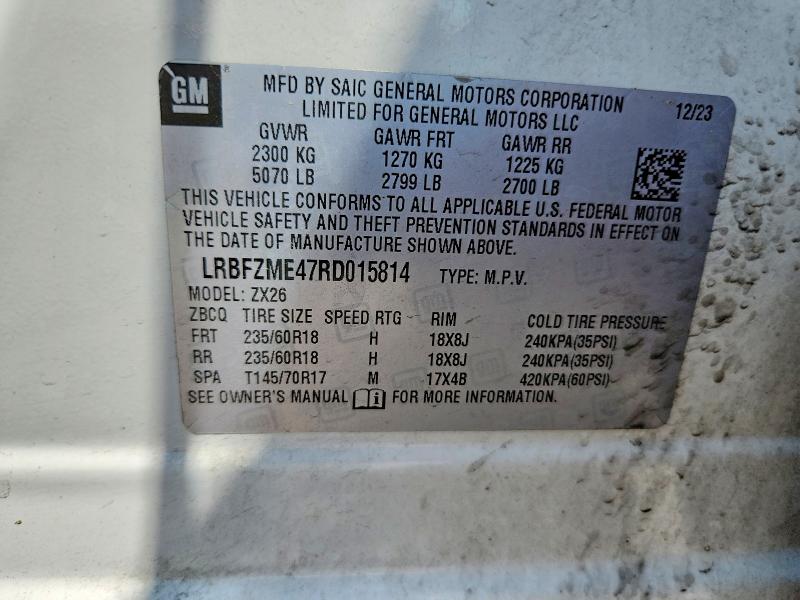 64226796 :رقم المزاد ، LRBFZME47RD015814 vin ، 2024 Buick Envision مزاد بيع