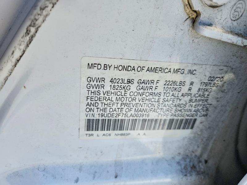 Auction sale of the 2020 Acura Ilx, vin: 19UDE2F75LA003916, lot number: 64472516