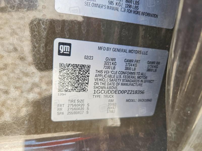 Aukcja sprzedaży 2023 Chevrolet Silverado, vin: 1GCUDDED0PZ218356, numer aukcji: 66357806