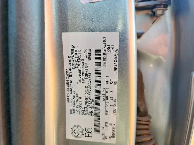 64314606 :رقم المزاد ، 1FTEW1EF7GFA24763 vin ، 2016 Ford F150 مزاد بيع