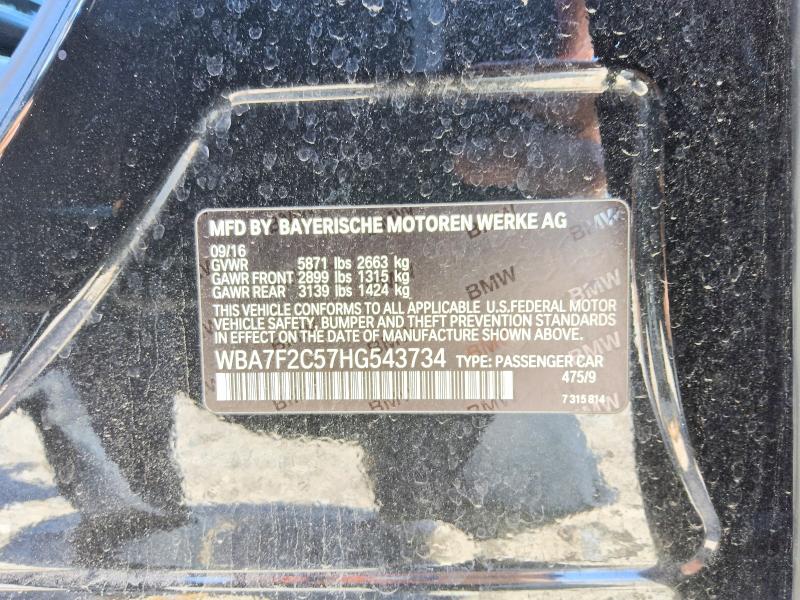 63597976 :رقم المزاد ، WBA7F2C57HG543734 vin ، 2017 Bmw Alpina B7 مزاد بيع