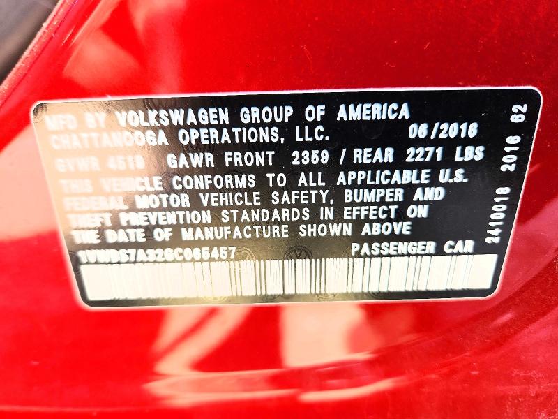 Продаж на аукціоні авто 2016 Volkswagen Passat, vin: 1VWBS7A32GC065457, номер лоту: 65531736
