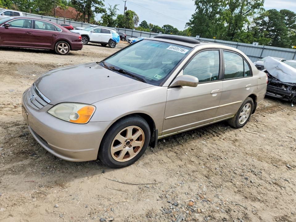 65405716 :رقم المزاد ، 1HGES267X2L050729 vin ، 2002 Honda Civic مزاد بيع
