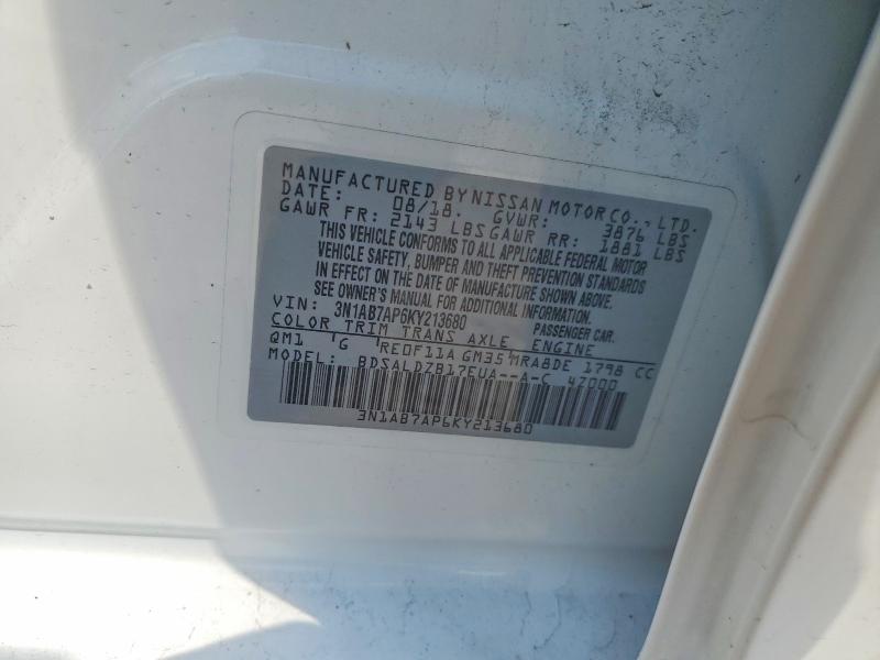 Aukcja sprzedaży 2019 Nissan Sentra, vin: 3N1AB7AP6KY213680, numer aukcji: 64461036