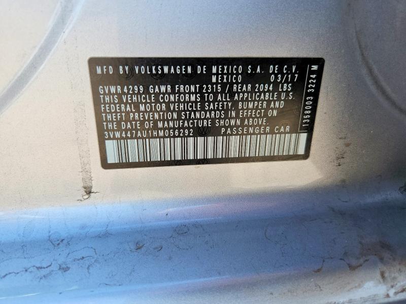 Продажа на аукционе авто 2017 Volkswagen Gti, vin: 3VW447AU1HM056292, номер лота: 65553136